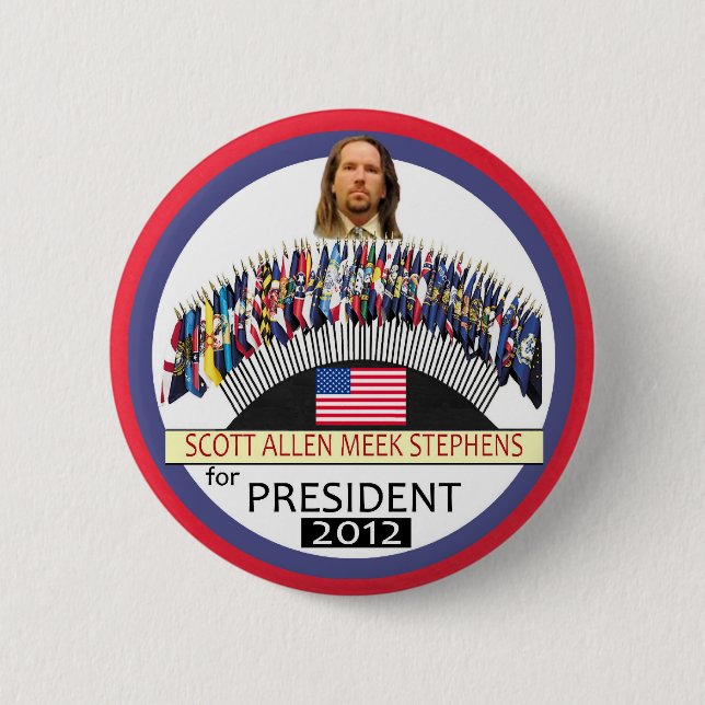 Badge Rond 5 Cm Scott A.M. Stephens pour le président 2012 (Devant)