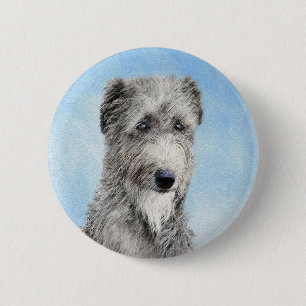 Badge Rond 5 Cm Scottish Deerhound Peinture - Cute Original Chien 