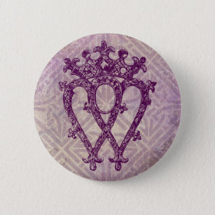 Badge Rond 5 Cm Scottish Luckenbooth violet noeud celtique