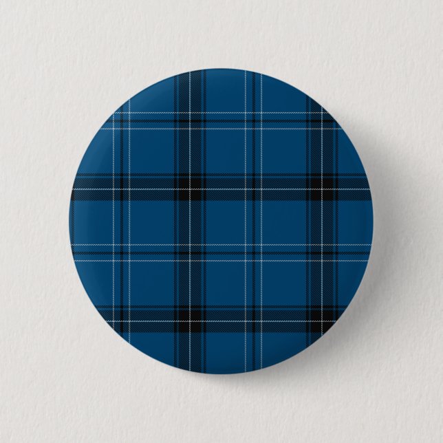 Badge Rond 5 Cm Scottish Ramsay Blue Tartan (Devant)