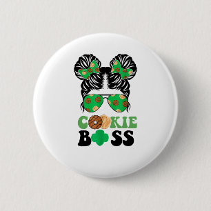 Badge Rond 5 Cm Scout Cookie Boss Girls Kidlife Messy Bun Sunglass