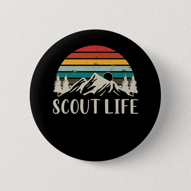 Badge Rond 5 Cm Scout Nature Forest Mountain Camper Adventure (Devant)