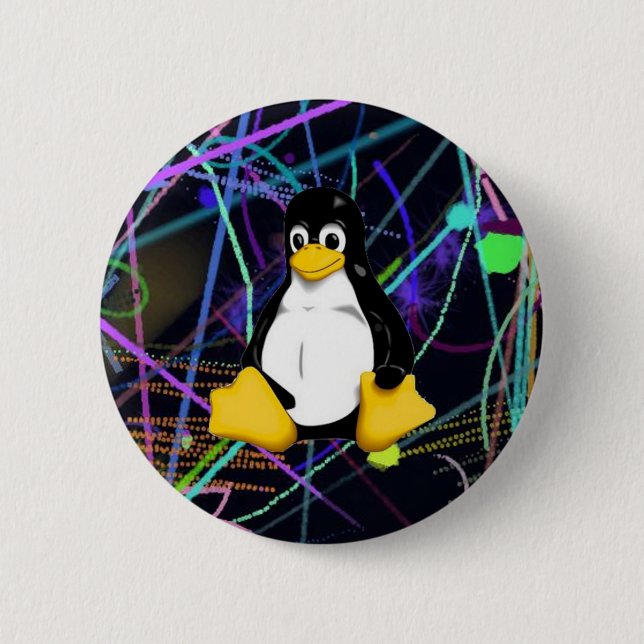 Badge Rond 5 Cm Scribbles TUX (Devant)