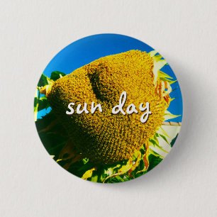 Badge Rond 5 Cm Script de devis du jour du soleil Tournesol jaune