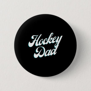 Badge Rond 5 Cm Script Glacé Hockey Papa Pour Pères Fiers Côté Pat