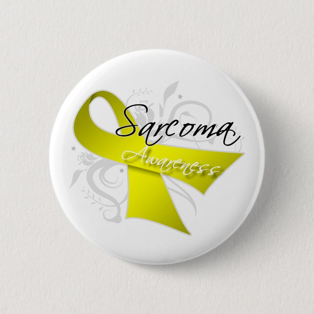 Badge Rond 5 Cm Scroll Ruban Sarcoma Sensibilisation (Devant)