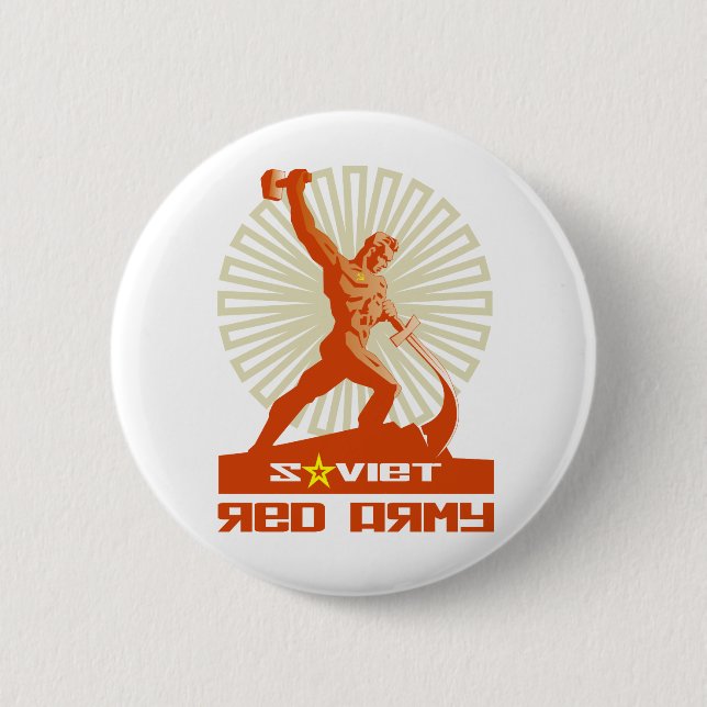 Badge Rond 5 Cm Sculpture soviétique en armée rouge (Devant)