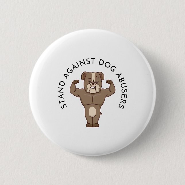 Badge Rond 5 Cm Se dresser contre les agresseurs de chiens (Devant)