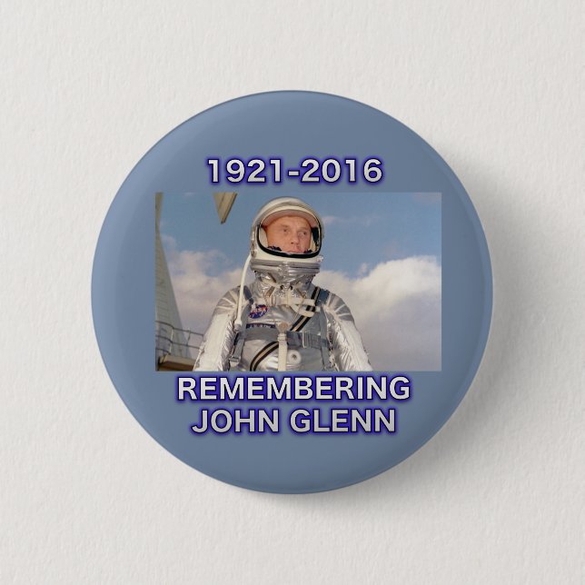 Badge Rond 5 Cm Se rappeler le bouton de John Glenn (Devant)
