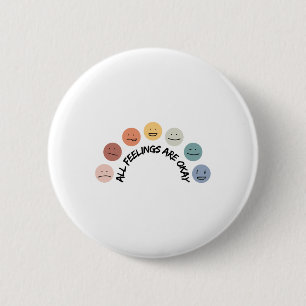 Badge Rond 5 Cm Se sentir bien Visages émotionnels Sensibilisation