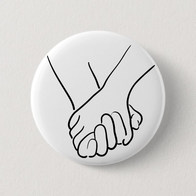Badge Rond 5 Cm se tenir de mains (Devant)