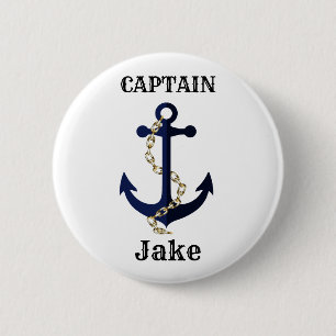 Badge Rond 5 Cm Sea anchor, chain, personalized