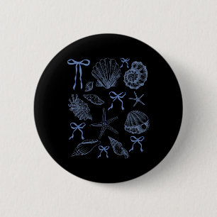 Badge Rond 5 Cm Seashell Coquette Bow Hawaii Beach Vacances d'été