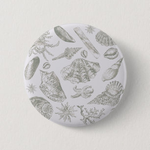 Badge Rond 5 Cm Seashell Soft Antique Art Beach Shops