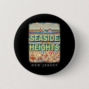 Badge Rond 5 Cm Seaside Heights New Jersey Nj Bonheur au bord de l