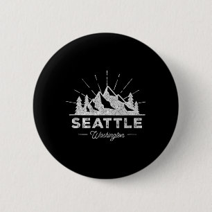 Badge Rond 5 Cm Seattle Washington Wa T Shirt Vintage Randonnée Ré