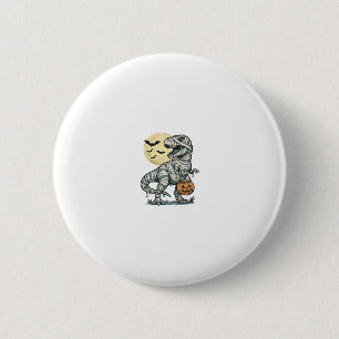 Badge Rond 5 Cm Seau à bonbons T-Rex momie Halloween vecteur vinta