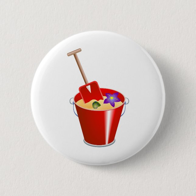 Badge Rond 5 Cm Seau et pelle (Devant)