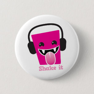 Badge Rond 5 Cm Secouez-le le kawaii DJ
