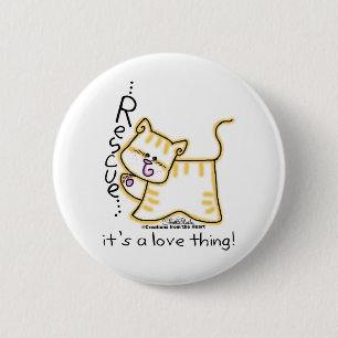 Badge Rond 5 Cm Secourt Tabby Jaune...c'est un truc d'amour !