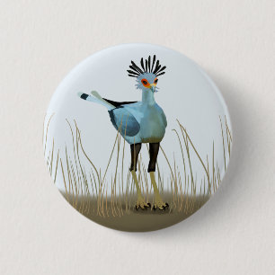 Badge Rond 5 Cm Secrétaire Bird d'Afrique du Sud