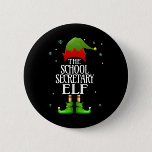Badge Rond 5 Cm Secrétaire de l'école Elf Xmas Funny Famille Corre
