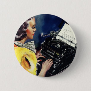 Badge Rond 5 Cm Secrétaire exécutif vintage des affaires Lettre d'