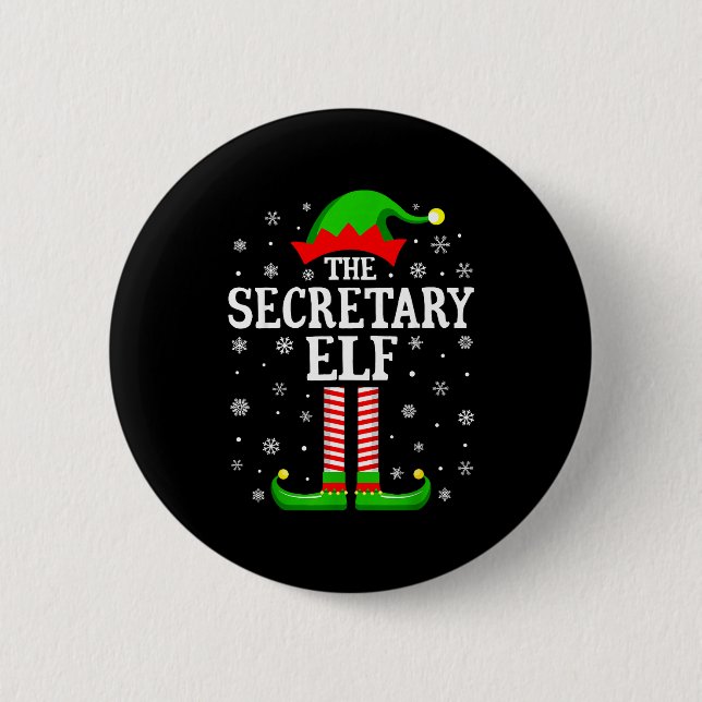 Badge Rond 5 Cm Secretary Elf Funny Christmas Family Matching  (Devant)