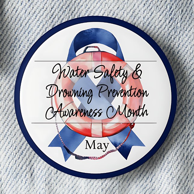 Badge Rond 5 Cm Sécurité de l'eau et prévention de la noyade Bouy (Créateur téléchargé)