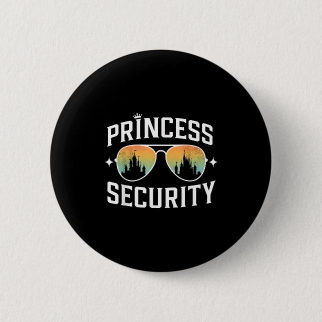 Badge Rond 5 Cm sécurité de princesse anniversaire papa frère chât (Devant)