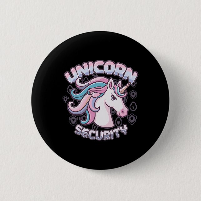 Badge Rond 5 Cm Sécurité Unicorn (Devant)