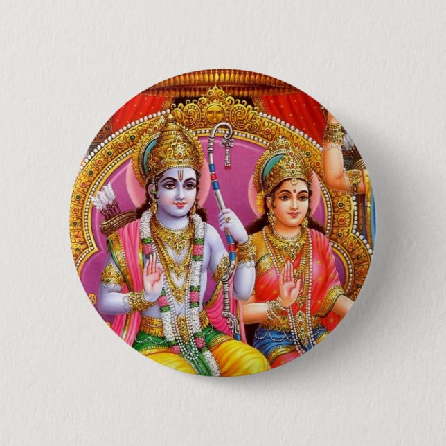 Badge Rond 5 Cm Seigneur Rama (Devant)