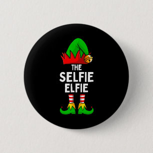 Badge Rond 5 Cm Selfie Elfe Elf Correspondant Famille Noël