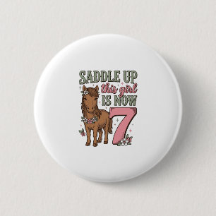 Badge Rond 5 Cm Sellez Cette Fille A Maintenant 7 Ans T-shirt Anni