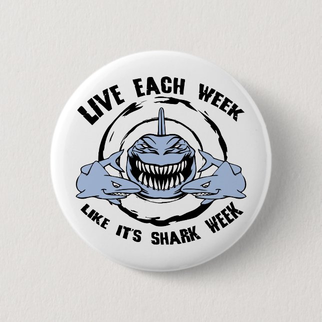 Badge Rond 5 Cm Semaine de requin (Devant)