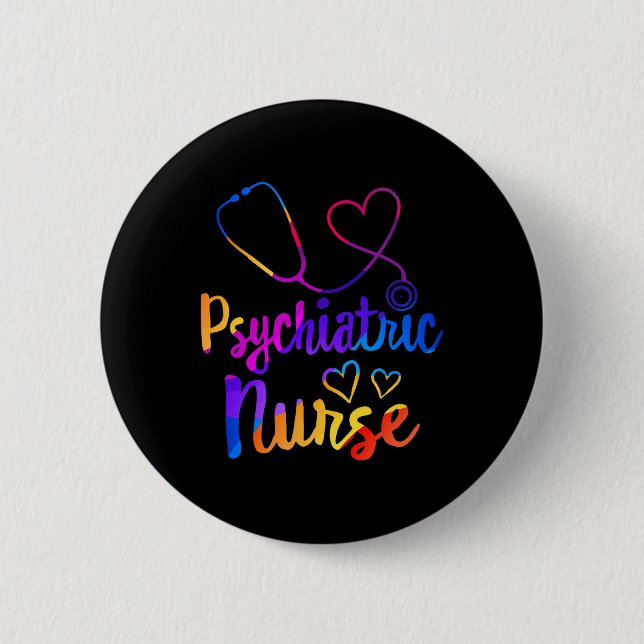 Badge Rond 5 Cm Semaine des infirmières psychiatriques RN Soins in (Devant)