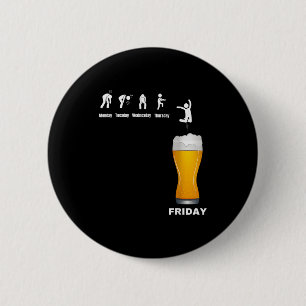 Badge Rond 5 Cm Semaine drôle d'hommes du lundi au vendredi - Bièr