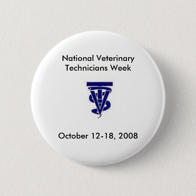 Badge Rond 5 Cm Semaine vétérinaire nationale 2008 de techniciens (Devant)