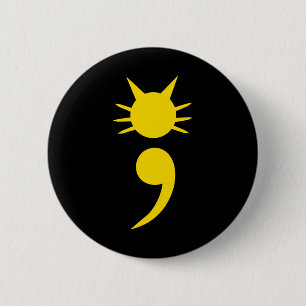 Badge Rond 5 Cm Semicolon de chat mignon Mai Santé mentale