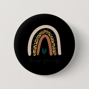 Badge Rond 5 Cm Semicolon de la santé mentale de l'arc-en-ciel Con