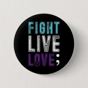 Badge Rond 5 Cm Semicolon Espère Une Sensibilisation Au Suicide Po