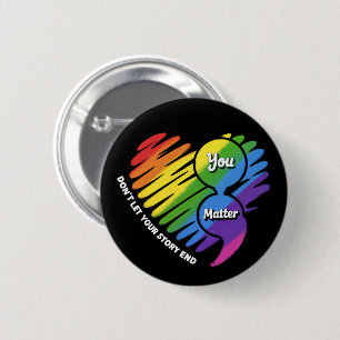 Badge Rond 5 Cm Semikolon Prévention du suicide LGBTQ Santé mental