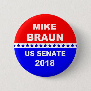 Badge Rond 5 Cm Sénat Indiana de Mike Braun USA
