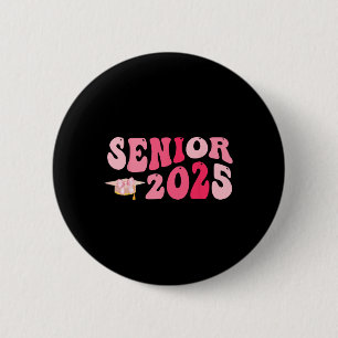 Badge Rond 5 Cm Senior 2025 Coquette Rose Ruban Cl De 2025 Retour