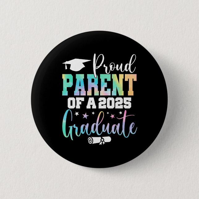 Badge Rond 5 Cm Senior 2025 Fier Parent D'Un Cl De 2025 Diplômé (Devant)