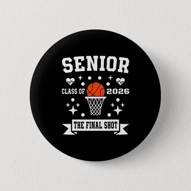 Badge Rond 5 Cm Senior basketball class of 2026 crew basketball (Devant)