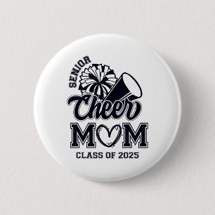 Badge Rond 5 Cm Senior Pom-pom girl Mom Cheer Cl Of 2025 Graduatio