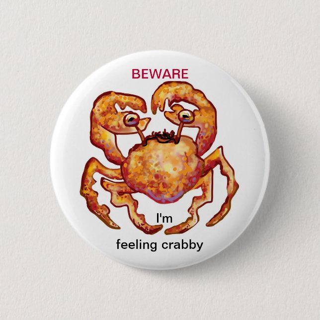 Badge Rond 5 Cm sensation de crabe (Devant)