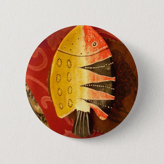 Badge Rond 5 Cm Sensation striée Tigre Barbe Poisson Imprimer (Devant)