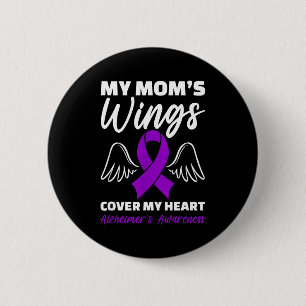 Badge Rond 5 Cm Sensibilisation à Heimers Mes ailes de maman couvr